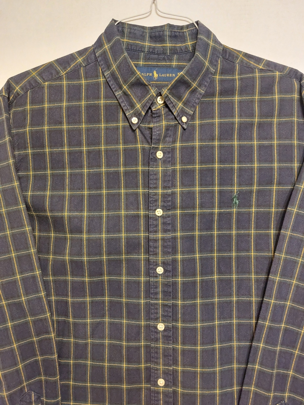 Ralph Lauren Men’s Navy & Yellow Plaid Button-Down Shirt